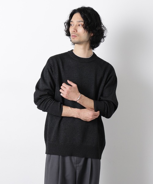 NANO universe(ナノユニバース)の「ギマクルーネックプルオーバー(ニット/セーター・メンズ・モカ/チャコール/ライトイエロー・L/M)」の19枚目の写真