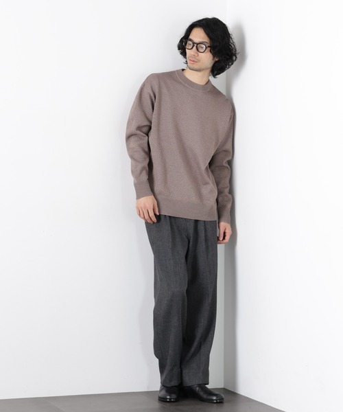 NANO universe(ナノユニバース)の「ギマクルーネックプルオーバー(ニット/セーター・メンズ・モカ/チャコール/ライトイエロー・L/M)」の9枚目の写真