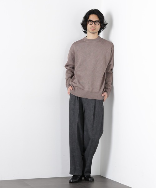 NANO universe(ナノユニバース)の「ギマクルーネックプルオーバー(ニット/セーター・メンズ・モカ/チャコール/ライトイエロー・L/M)」の7枚目の写真