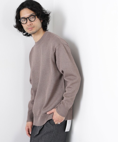 NANO universe(ナノユニバース)の「ギマクルーネックプルオーバー(ニット/セーター・メンズ・モカ/チャコール/ライトイエロー・L/M)」の5枚目の写真