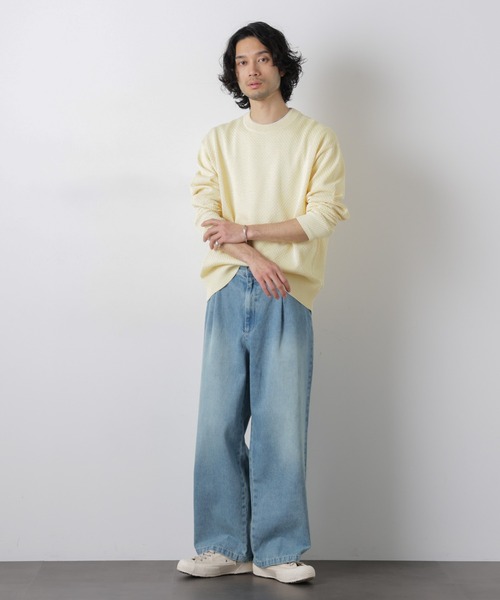 NANO universe(ナノユニバース)の「ギマクルーネックプルオーバー(ニット/セーター・メンズ・モカ/チャコール/ライトイエロー・L/M)」の14枚目の写真