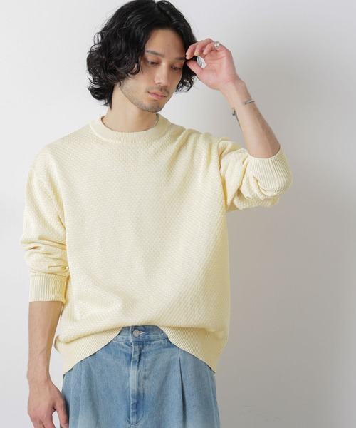 NANO universe(ナノユニバース)の「ギマクルーネックプルオーバー(ニット/セーター・メンズ・モカ/チャコール/ライトイエロー・L/M)」の11枚目の写真