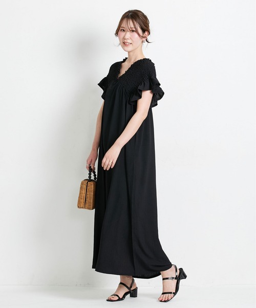 slattgir(スラットジール)の「高身長 【スラモコラボ企画】シャーリングワンピース(トールサイズ)(ワンピース・レディース・パープル/ブラック・TM/T3L/TLL/TL)」の17枚目の写真
