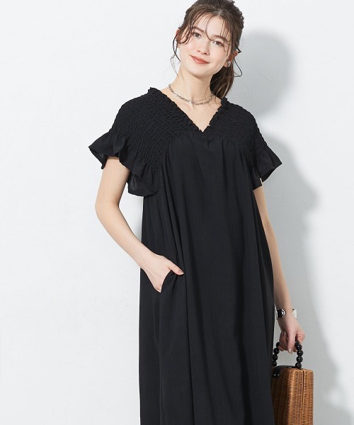 slattgir(スラットジール)の「高身長 【スラモコラボ企画】シャーリングワンピース(トールサイズ)(ワンピース・レディース・パープル/ブラック・TM/T3L/TLL/TL)」の22枚目の写真
