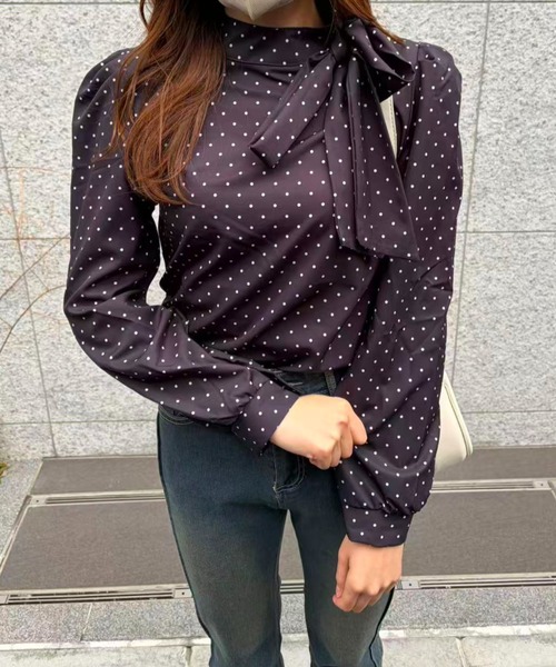 mebole(メボレ)の「スカーフネックドットブラウス(シャツ/ブラウス・レディース・アイボリー/ブラック・FREE)」の19枚目の写真