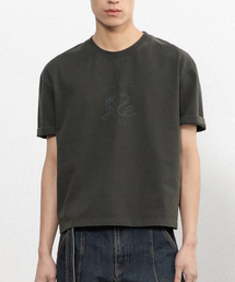 BEGIN202（ビギン202）の「ミョドク クロップTシャツ [ウォッシュドチャコール]（Tシャツ/カットソー）」