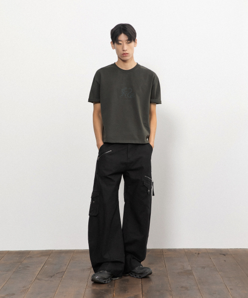 BEGIN202（ビギン202）の「ミョドク クロップTシャツ [ウォッシュドチャコール]（Tシャツ/カットソー・メンズ・その他・3/2/1）」の2枚目の写真
