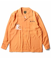 HOUSTON ヒューストン SOUVENIR L/S SHIRT（ALASKA） アラスカ 白熊 刺繍 オープンカラー 長袖シャツ / スーベニアシャツ / 開襟シャツ