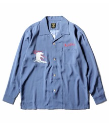 HOUSTON ヒューストン SOUVENIR L/S SHIRT（ALASKA） アラスカ 白熊 刺繍 オープンカラー 長袖シャツ / スーベニアシャツ / 開襟シャツ