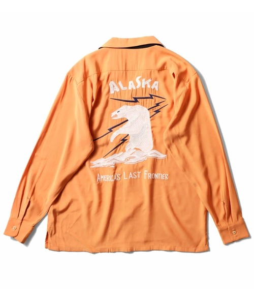 HOUSTON(ヒューストン)の「HOUSTON ヒューストン SOUVENIR L/S SHIRT(ALASKA) アラスカ 白熊 刺繍 オープンカラー 長袖シャツ / スーベニアシャツ / 開襟シャツ(シャツ/ブラウス・メンズ・ブルー/オレンジ/ブラック・XL/L/M)」の10枚目の写真