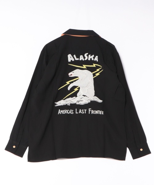 HOUSTON（ヒューストン）の「HOUSTON スーベニアシャツロング(ALASKA)（シャツ/ブラウス・メンズ・オレンジ/ブラック/ブルー・MEDIUM/XX-LARGE/X-LARGE/LARGE）」の4枚目の写真