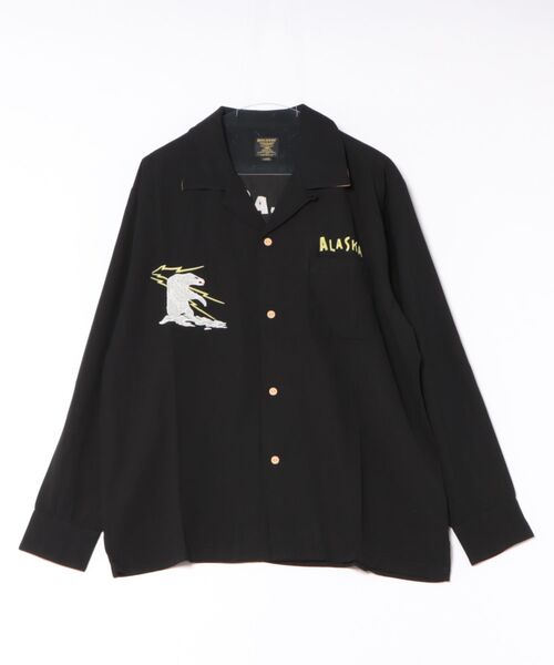 HOUSTON（ヒューストン）の「HOUSTON スーベニアシャツロング(ALASKA)（シャツ/ブラウス・メンズ・オレンジ/ブラック/ブルー・MEDIUM/XX-LARGE/X-LARGE/LARGE）」の5枚目の写真