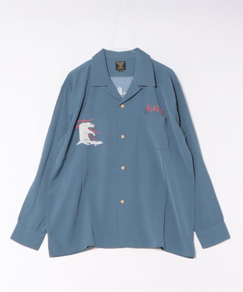 HOUSTON（ヒューストン）の「HOUSTON スーベニアシャツロング(ALASKA)（シャツ/ブラウス・メンズ・オレンジ/ブラック/ブルー・MEDIUM/XX-LARGE/X-LARGE/LARGE）」の7枚目の写真