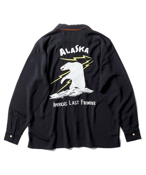 HOUSTON（ヒューストン）の「HOUSTON スーベニアシャツロング(ALASKA)（シャツ/ブラウス・メンズ・オレンジ/ブラック/ブルー・MEDIUM/XX-LARGE/X-LARGE/LARGE）」の6枚目の写真