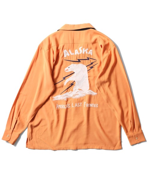 HOUSTON（ヒューストン）の「HOUSTON スーベニアシャツロング(ALASKA)（シャツ/ブラウス・メンズ・オレンジ/ブラック/ブルー・MEDIUM/XX-LARGE/X-LARGE/LARGE）」の10枚目の写真