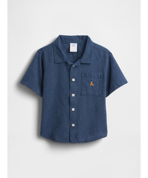 GAP(ギャップ)の「コットンリネンシャツ (幼児・ベビー)(シャツ/ブラウス・キッズ・ホワイト/ベージュ/ブルー/ブルー系その他・70cm/80cm/90cm/95cm/100cm/110cm/105cm)」の4枚目の写真