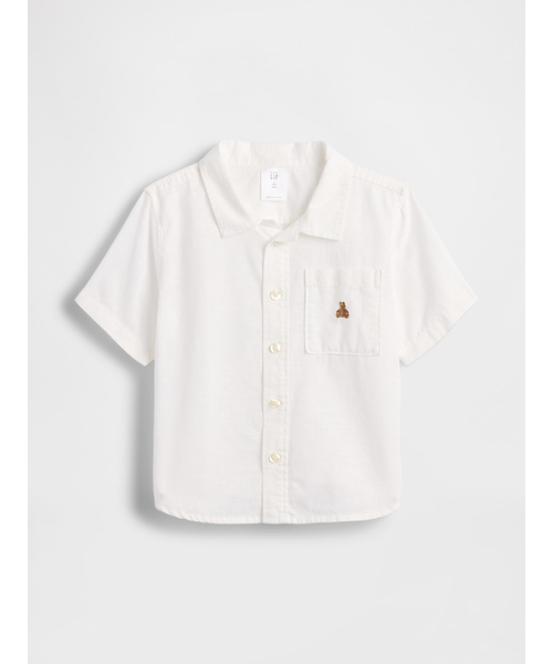 GAP（ギャップ）の「コットンリネンシャツ (幼児・ベビー)（シャツ/ブラウス・キッズ・ホワイト/ブラウン/ブルー・70cm/80ｃｍ/90cm/95cm/100cm/110cm/105cm）」の6枚目の写真