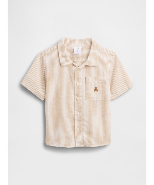 GAP（ギャップ）の「コットンリネンシャツ (幼児・ベビー)（シャツ/ブラウス・キッズ・ホワイト/ブラウン/ブルー・70cm/80ｃｍ/90cm/95cm/100cm/110cm/105cm）」の7枚目の写真