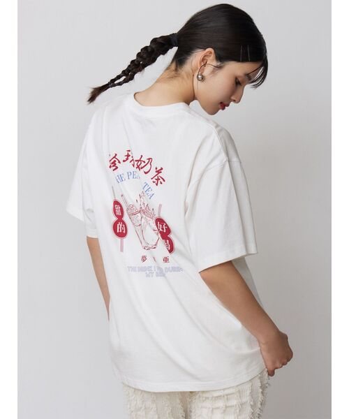 MURUA(ムルーア)の「タピオカショップTシャツ 夏服(Tシャツ/カットソー・レディース・ブラック/ホワイト・FREE)」の6枚目の写真