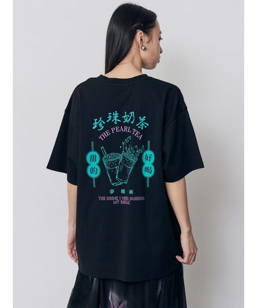MURUA(ムルーア)の「タピオカショップTシャツ 夏服(Tシャツ/カットソー・レディース・ブラック/ホワイト・FREE)」の11枚目の写真