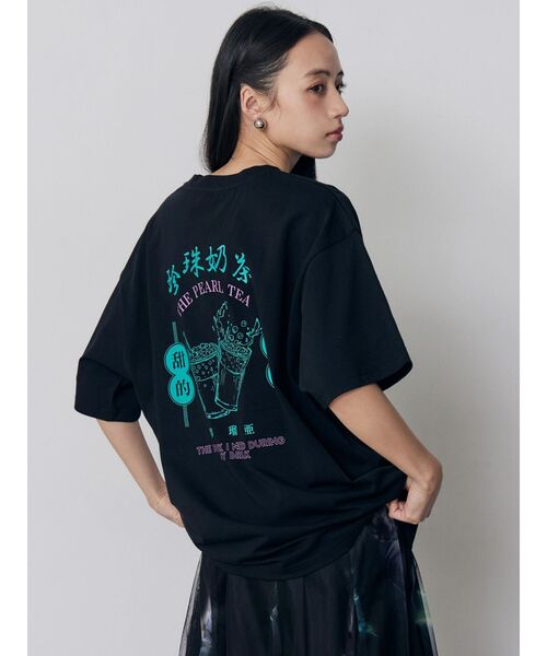 MURUA(ムルーア)の「タピオカショップTシャツ 夏服(Tシャツ/カットソー・レディース・ブラック/ホワイト・FREE)」の12枚目の写真