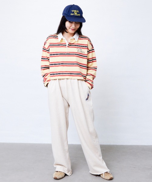 RUGGEDWORKS(ラゲッドワークス)の「ボーダーラガーシャツ(大人サイズ)(Tシャツ/カットソー・メンズ・エンジ/イエロー・XL/L/M)」の3枚目の写真
