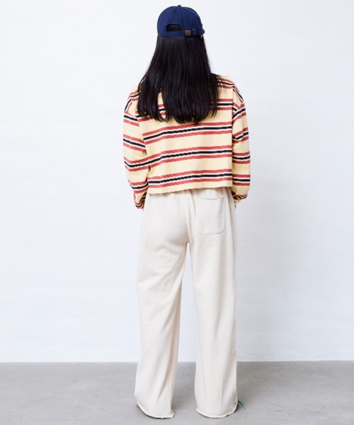 RUGGEDWORKS(ラゲッドワークス)の「ボーダーラガーシャツ(大人サイズ)(Tシャツ/カットソー・メンズ・エンジ/イエロー・XL/L/M)」の5枚目の写真