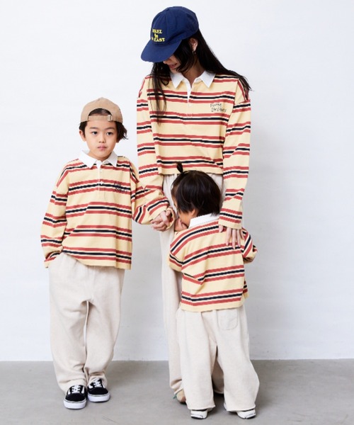 RUGGEDWORKS(ラゲッドワークス)の「ボーダーラガーシャツ(大人サイズ)(Tシャツ/カットソー・メンズ・エンジ/イエロー・XL/L/M)」の9枚目の写真