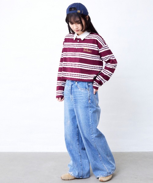 RUGGEDWORKS(ラゲッドワークス)の「ボーダーラガーシャツ(大人サイズ)(Tシャツ/カットソー・メンズ・エンジ/イエロー・XL/L/M)」の10枚目の写真