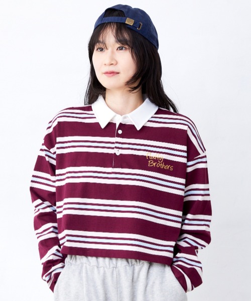 RUGGEDWORKS(ラゲッドワークス)の「ボーダーラガーシャツ(大人サイズ)(Tシャツ/カットソー・メンズ・エンジ/イエロー・XL/L/M)」の16枚目の写真