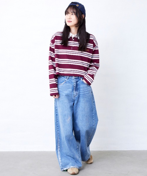 RUGGEDWORKS(ラゲッドワークス)の「ボーダーラガーシャツ(大人サイズ)(Tシャツ/カットソー・メンズ・エンジ/イエロー・XL/L/M)」の11枚目の写真