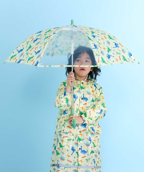 お揃い】はたらくくるま花柄恐竜プリント総柄傘(45~50cm)（長傘