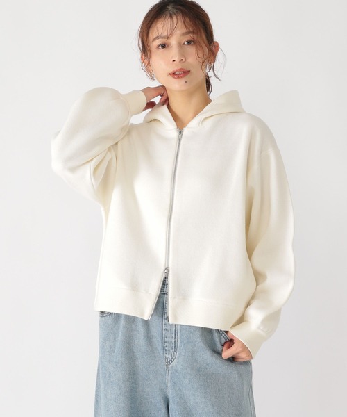 studio CLIP（スタディオクリップ）の「12ゲージニットZIPパーカー（パーカー・レディース・オフホワイト/ライトグレー/ライトベージュ・FREE）」の2枚目の写真