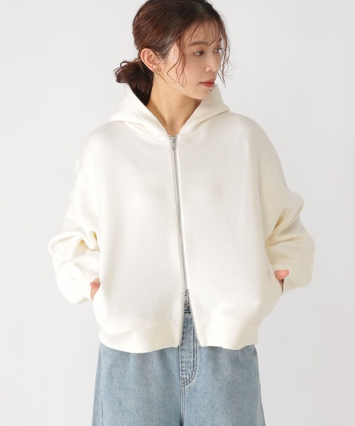 studio CLIP（スタディオクリップ）の「12ゲージニットZIPパーカー（パーカー・レディース・オフホワイト/ライトグレー/ライトベージュ・FREE）」の5枚目の写真