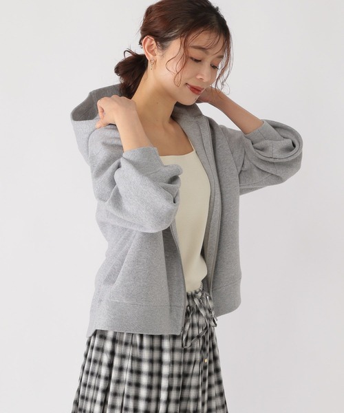 studio CLIP（スタディオクリップ）の「12ゲージニットZIPパーカー（パーカー・レディース・オフホワイト/ライトグレー/ライトベージュ・FREE）」の9枚目の写真