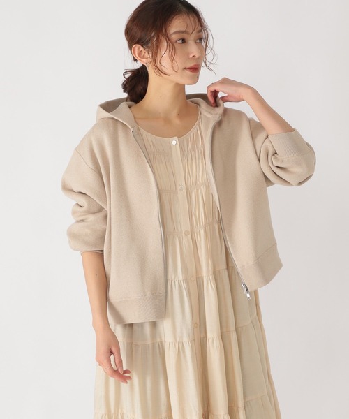 studio CLIP（スタディオクリップ）の「12ゲージニットZIPパーカー（パーカー・レディース・オフホワイト/ライトグレー/ライトベージュ・FREE）」の12枚目の写真