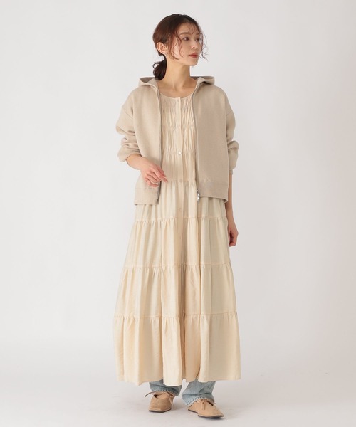 studio CLIP（スタディオクリップ）の「12ゲージニットZIPパーカー（パーカー・レディース・オフホワイト/ライトグレー/ライトベージュ・FREE）」の14枚目の写真