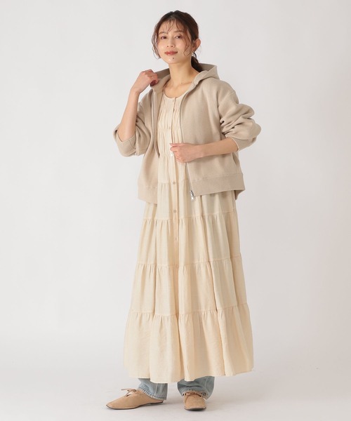 studio CLIP（スタディオクリップ）の「12ゲージニットZIPパーカー（パーカー・レディース・オフホワイト/ライトグレー/ライトベージュ・FREE）」の15枚目の写真