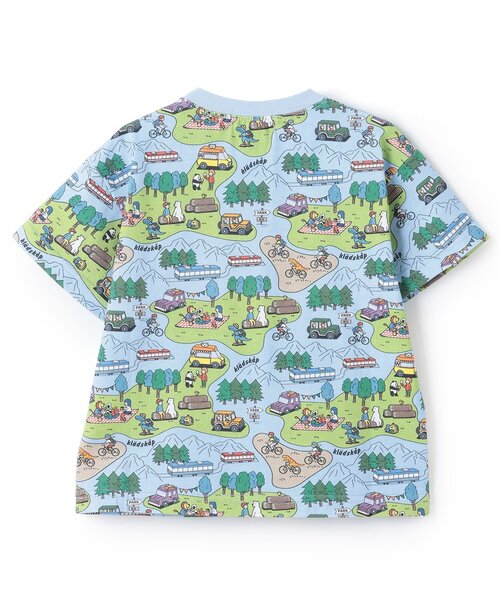 kladskap(クレードスコープ)の「ピクニック総柄半袖Tシャツ【接触冷感・吸水速乾】(Tシャツ/カットソー・キッズ・オフホワイト/サックスブルー・80cm/90cm/110cm/100cm/120cm)」の3枚目の写真