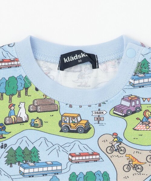 kladskap(クレードスコープ)の「ピクニック総柄半袖Tシャツ【接触冷感・吸水速乾】(Tシャツ/カットソー・キッズ・オフホワイト/サックスブルー・80cm/90cm/110cm/100cm/120cm)」の4枚目の写真