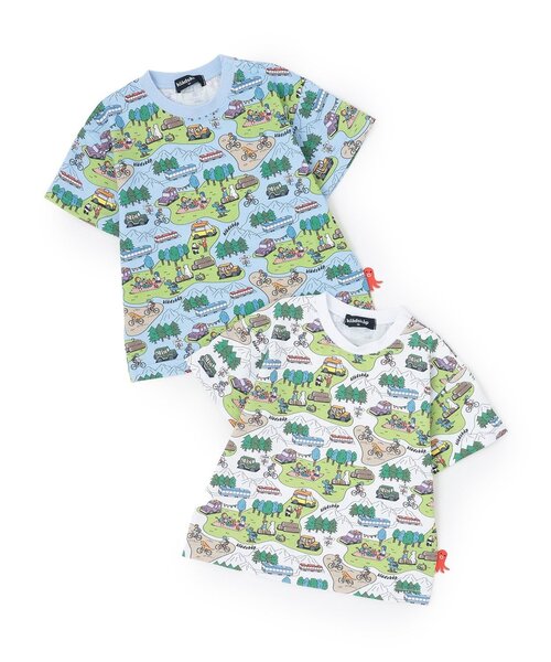 kladskap(クレードスコープ)の「ピクニック総柄半袖Tシャツ【接触冷感・吸水速乾】(Tシャツ/カットソー・キッズ・オフホワイト/サックスブルー・80cm/90cm/110cm/100cm/120cm)」の8枚目の写真