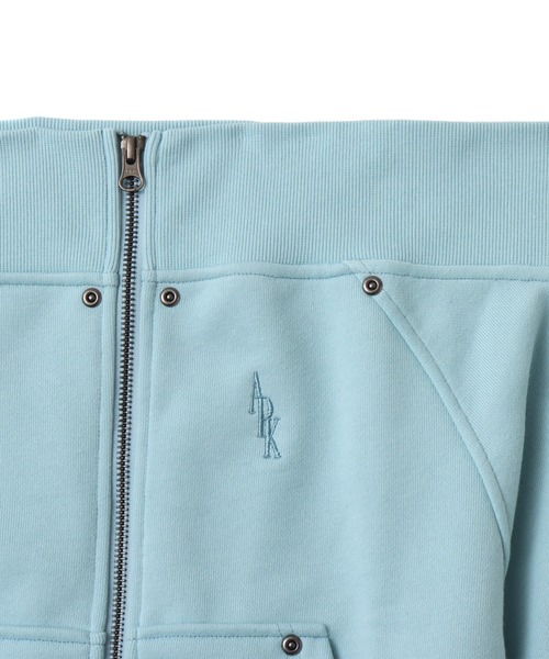 atmos pink（アトモスピンク）の「atmos pink Off-shoulder Sweat Zip-up / アトモスピンク オフショルダー スウェット ジップアップ（スウェット・レディース・ブルー/グレー・FREE）」の5枚目の写真