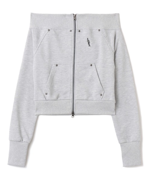 atmos pink（アトモスピンク）の「atmos pink Off-shoulder Sweat Zip-up / アトモスピンク オフショルダー スウェット ジップアップ（スウェット・レディース・ブルー/グレー・FREE）」の12枚目の写真