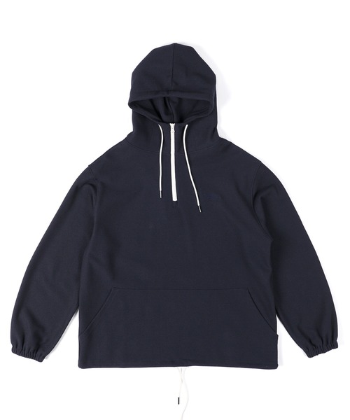 The DUFFER of ST.GEORGE(ザダファーオブセントジョージ)の「KNIT-LIKE RUSSELL PULLOVER HOODIE:セットアップ対応 ニットライク ラッセル プルオーバー フーディー(パーカー・メンズ・ネイビー/ライトブルー・X-LARGE/LARGE/MEDIUM/SMALL)」の10枚目の写真