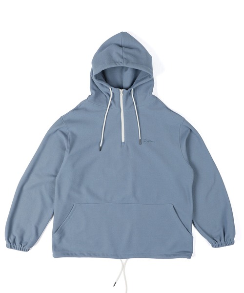 The DUFFER of ST.GEORGE(ザダファーオブセントジョージ)の「KNIT-LIKE RUSSELL PULLOVER HOODIE:セットアップ対応 ニットライク ラッセル プルオーバー フーディー(パーカー・メンズ・ネイビー/ライトブルー・X-LARGE/LARGE/MEDIUM/SMALL)」の9枚目の写真