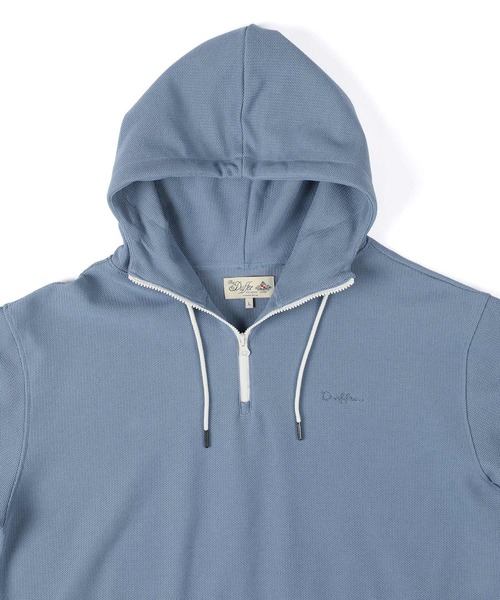 The DUFFER of ST.GEORGE(ザダファーオブセントジョージ)の「KNIT-LIKE RUSSELL PULLOVER HOODIE:セットアップ対応 ニットライク ラッセル プルオーバー フーディー(パーカー・メンズ・ネイビー/ライトブルー・X-LARGE/LARGE/MEDIUM/SMALL)」の11枚目の写真