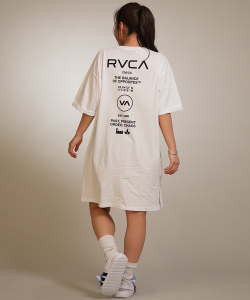 RVCA(ルーカ)の「RVCA/ルーカ 半袖 ワンピース バックプリント BG043355(ワンピース・レディース・カモフラージュ/ホワイト/ブラック・M)」の6枚目の写真
