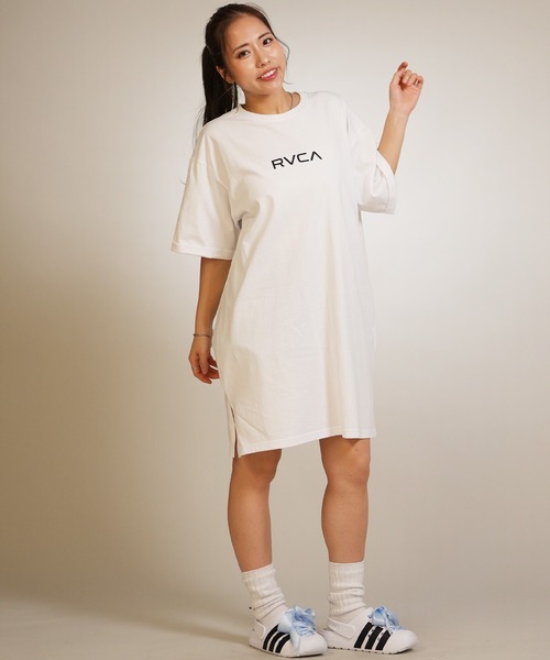 RVCA(ルーカ)の「RVCA/ルーカ 半袖 ワンピース バックプリント BG043355(ワンピース・レディース・カモフラージュ/ホワイト/ブラック・M)」の5枚目の写真