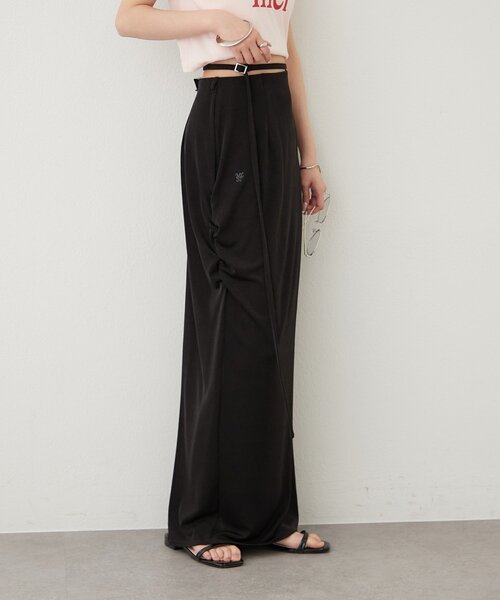 mystic（ミスティック）の「マルチベルト付きカラーネットスカート（スカート・レディース・ベージュ/レッド/ブラック・2/1）」の6枚目の写真