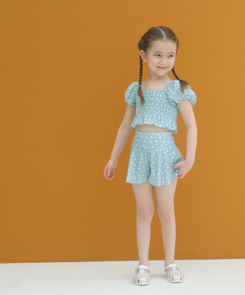 green label relaxing(グリーンレーベルリラクシング)の「コバナガラ タンキニ / 水着 / キッズ 100cm-130cm(水着・キッズ・シャーベット/ライトブルー・130cm/120cm/110cm/100cm)」の3枚目の写真